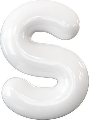 White Font Bubble Letter S