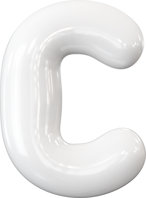 White Font Bubble Letter C